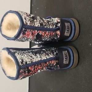 Ugg navy sequin boots size 5